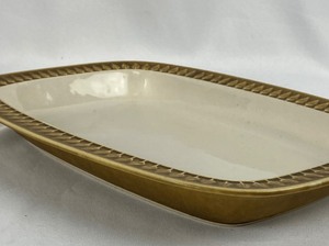 lot 65 image: Bing & Groendahl Vintage Danish Stoneware RELIEF Serving Dish- Nissen Kronjyden
