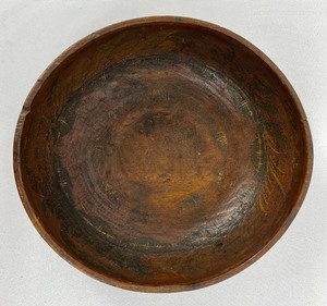 lot 214 image: Antique Hand-Carved and Painted Scandinavian Wooden Bowl Dated 1846