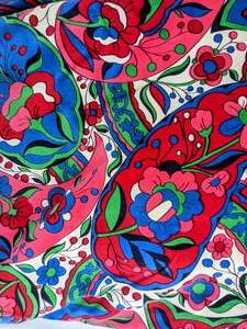 lot 87 image: Vintage Vivid Velveteen Paisley Fabric- 3 Yards Long