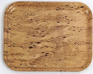 lot 116 image: MCM Backman Finland 1969 Figured Birch Wood Trays #104, #107
