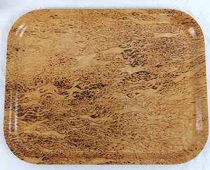 lot 118 image: Vintage Backman Finland Small and Large 1969 Figured Birch Trays #104, #107
