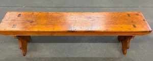 lot 6 image: Antique Solid Wood Hand Made Bench