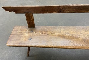 lot 5 image: Antique Hand Made Scandinavian Bench with Sturdy Back Support