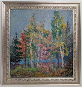 lot 168 image: Antique Original Signed Mary Alice (M.A.) Higgy Framed Landscape Oils - Trees, and Stream