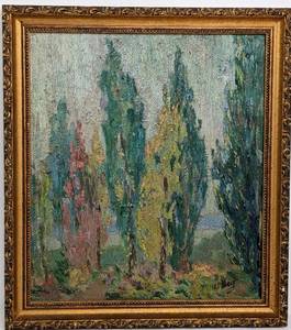 lot 169 image: 2 Antique Original Mary Alice (M.A.) Higgy Framed Oil Landscapes - One Signed
