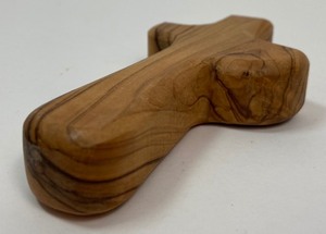 lot 250 image: Small Hand Carved Wood Cross from Bethlehem