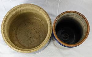 lot 224 image: Pair Vintage Stoneware Vases- One Hagist- Both Signed