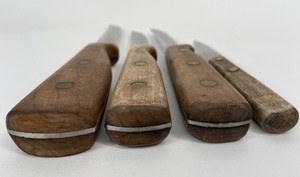 lot 259 image: Set of 4 Vintage Kitchen Knives - 3 Chicago Cutlery Knives, 1 Small Wood Handled Paring Knife