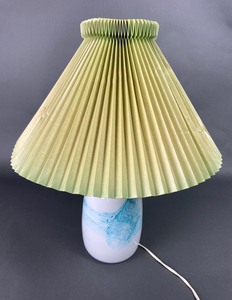 lot 314 image: Le Klint Danish White and Turquoise Glass Table Lamp Circa 1980