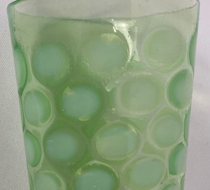 lot 274 image: Vintage Hobnob Green Art Glass - Wheeling, WV