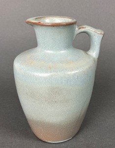 lot 175 image: Two Grey Blue Original Pottery Vases Signed DTD