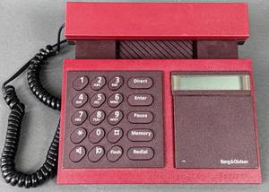 lot 281 image: Red 1986 Bang and Olufsen Beocom 2000 Telephone - Danish Modern Design