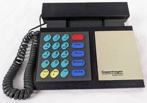 lot 282 image: Black 1986 Bang and Olufsen Beocom Eurotel 2200 Telephone - Danish Modern Design with Colorful Buttons