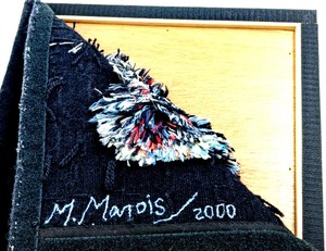 lot 17B image: Marcel Marois SignedMounted Rain-Black Textile Art - Washington, D.C. Museum Exhibit 2004