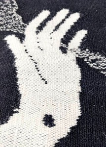 lot 311 image: Jean Smelker-Hgi Hand and Ribbon Wisp Textile Art Hanging