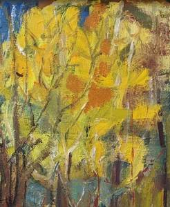 lot 348 image: Rebecca Wright Original Signed Oil Painting Hackberry and Sycamore - Fall