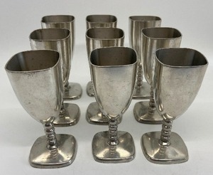 lot 177 image: BM Norway Pewter - Set of 9 Vintage Cordial Cups - Marked 6621