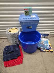 lot 99 image: Lifes a Beach Collection- Towels, Coolers, Foam Bed, Games, & More