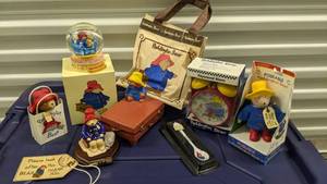 lot 173 image: Rare Vintage Paddington Bear Collection From London- Ceramic Figurines, Clocks, & More