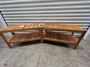 lot 122 image: Beautiful Birch Wooden Molger Bench