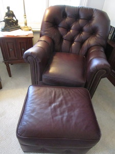 Leather Chair & Ottoman