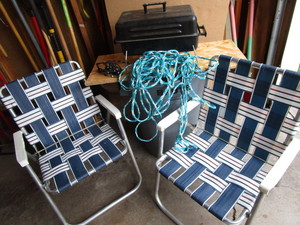 Chairs, Grill, Rope