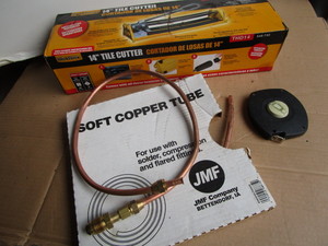 Copper Tubing, Tile Cutter, Tape