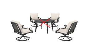 lot 6 image: Hampton Bay Braxton Park 4-Piece Black Steel Outdoor Patio Dining Set