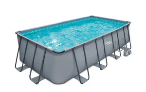lot 23 image: Summer Waves Elite 18 ft. x 9 ft. Rectangular x 52 in. Deep Metal Frame Pool Package with Sand Filter Pump System