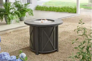 lot 24 image: Hampton Bay Park Canyon 35 in. Round Steel Propane Fire Pit Kit