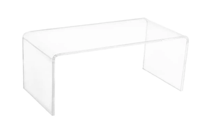 lot 34 image: 32 in. Clear 16 in. Rectangular Acrylic Coffee Table with Water-Resistant Materials