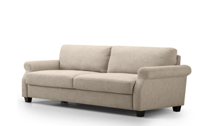 lot 49 image: Zinus Josh 3-Seat Beige Upholstered Sofa