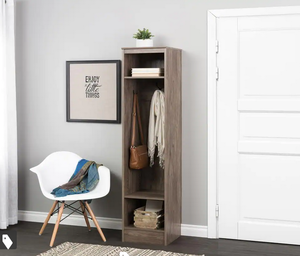 lot 51 image: Prepac Entryway Drifted Gray Narrow Hall Tree