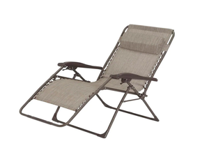 lot 62 image: StyleWell Mix and Match Oversized Folding Zero Gravity Steel Outdoor Patio Sling Chaise Lounge Chair in Riverbed Taupe