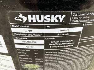 lot 8 image: Husky 27 Gal. 200 PSI Oil Free Portable Vertical Electric Air Compressor