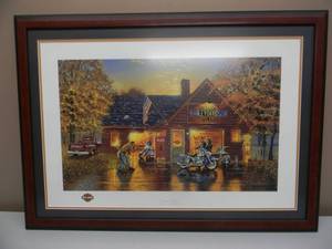 lot 34 image: Signed & Framed Art Piece Picture Perfect By Dave Barnhouse - FANTASTIC PIECE - VERY NICE - APPROX 32 By 24 - SEE PICTURES