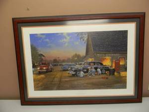 lot 43 image: RARE - Signed Numbered & Framed Art Piece A Finishing Touch By Dave Barnhouse (SAMPLE HC 10 of 25) - FANTASTIC PIECE - VERY NICE - APPROX 39 By 26 - SEE PICTURES
