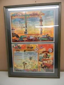 lot 46 image: VINTAGE IOWA 80 TRUCK STOP FRAMED MENU - VERY COOL AMERICANA PIECE - GREAT PIECE - APPROX 31 By 42 - SEE PICTURES