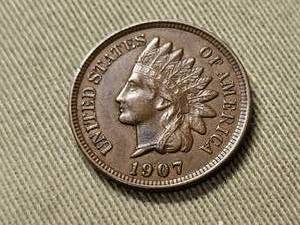 lot 18 image: 1907 INDIAN HEAD CENT FULL LIBERTY