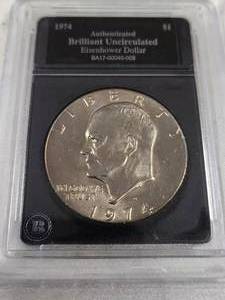 lot 53 image: GROUP OF 4 EISENHOWER DOLLARS CERTIFIED