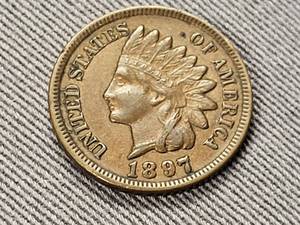 lot 85 image: 1897 INDIAN HEAD CENT FULL LIBERTY