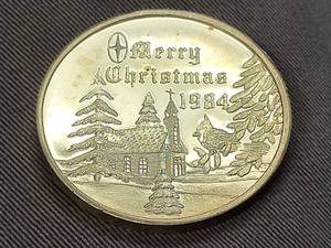 lot 91 image: 1 TROY OZ .999 FINE SILVER CHRISTMAS ROUND