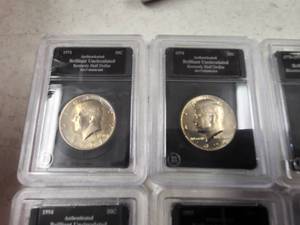 lot 98 image: LARGE GROUP OF 11 CERTIFIED KENNEDY HALF DOLLARS