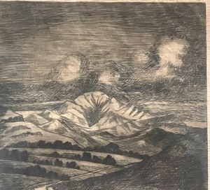 Vintage Approach to Glacier National Park Framed Etching