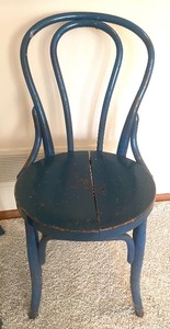 Pair of Antique Blue Wooden Chairs