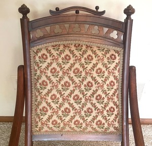 Antique Upholstered Folding Chair