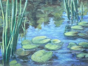 Fine Framed Lily Pad Themed Art