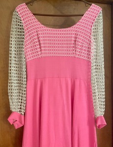 Vintage Handmade Pink Dress- Lovely 1960s Evening Gown