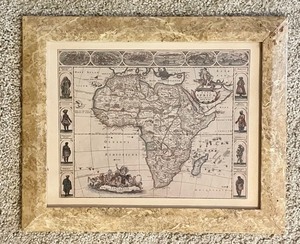 Pair of Framed Map Decorative Pieces