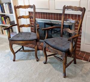 Pair of Elegant Ladder Back Armchairs